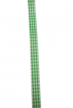 Geschenkband grün/weiss kariert 12mm breit geschnitten, 45m